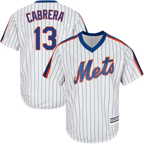 Mets #13 Asdrubal Cabrera White(Blue Strip) Alternate Cool Base Stitched Youth MLB Jersey